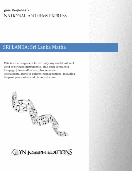 Free Sheet Music Sri Lanka National Anthem Sri Lanka Matha