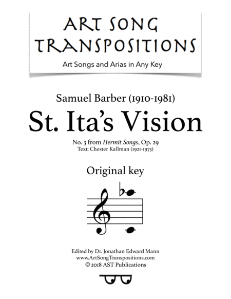 Free Sheet Music St Itas Vision Op 29 No 3 Original Key