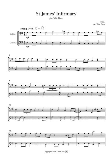 St James Infirmary Duet For Cello Sheet Music