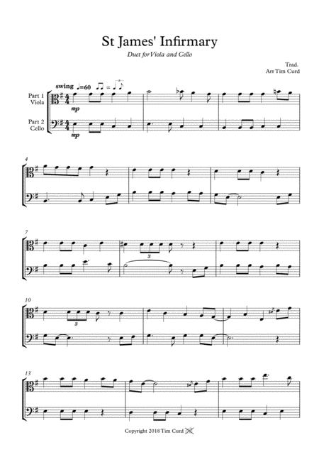 St James Infirmary Duet For Viola And Cello Sheet Music