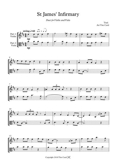 St James Infirmary Duet For Violin And Viola Sheet Music