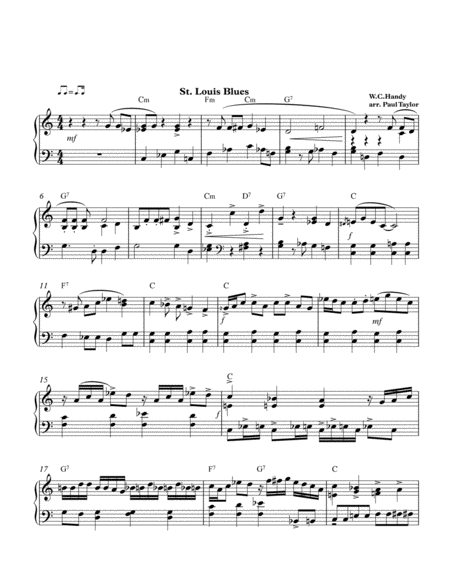 St Louis Blues Easiest Version Sheet Music