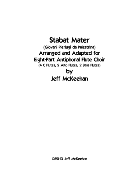 Free Sheet Music Stabat Mater For Flute Choir Palestrina