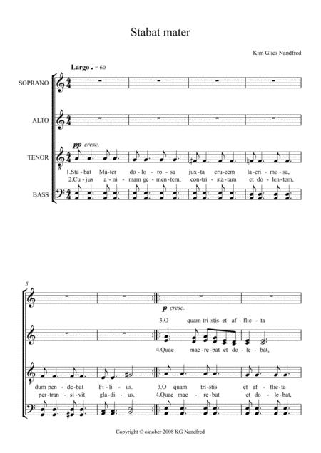 Stabat Mater For Mixed Choir Sheet Music