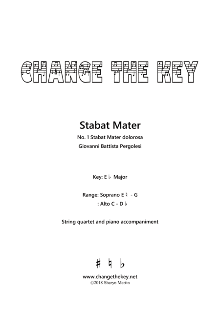 Stabat Mater No 1 Stabat Mater Dolorosa Eb Major Sheet Music