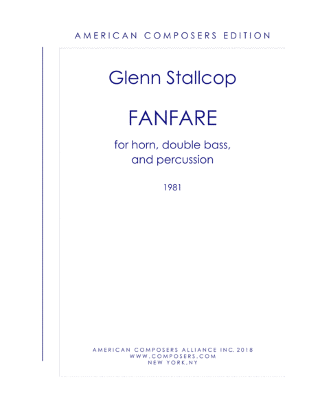 Free Sheet Music Stallcop Fanfare