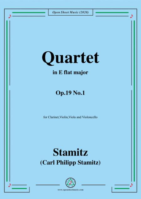 Stamitz Quartet In E Flat Major Op 19 No 1 For Clarinet Vln Vla Vc Sheet Music