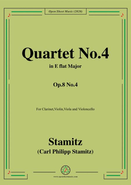 Stamitz Quartet No 4 In E Flat Major Op 8 No 4 For Clarinet Vln Vla Vc Sheet Music