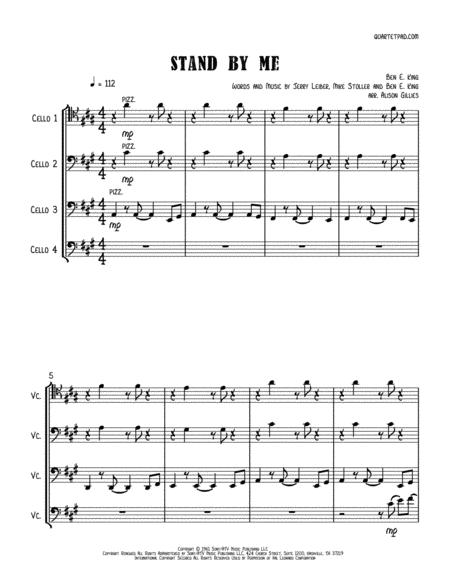 Stand By Me Cello Quartet Sheet Music