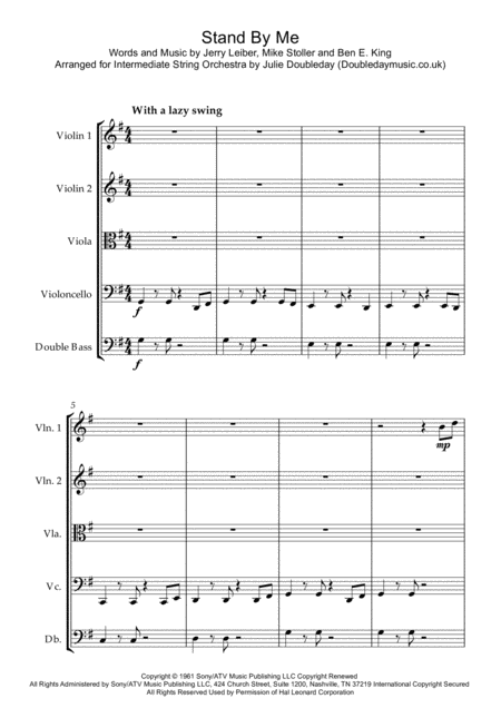 Stand By Me For Intermediate String Orchestra Score And Parts Sheet Music