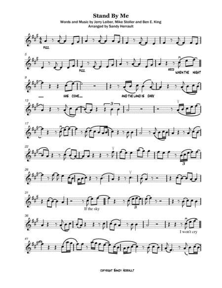 Stand By Me For Solo Violin Sheet Music