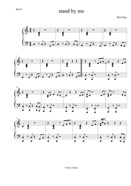Free Sheet Music Stand By Me Piano Solo