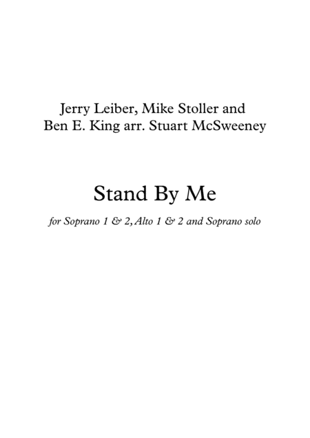 Stand By Me Ssaas Solo Sheet Music