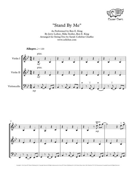 Stand By Me String Trio 2 Violins Cello Ben E King Arr Cellobat Sheet Music