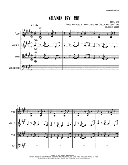 Free Sheet Music Stand By Me String Trio Optional Vln2 Or Vla