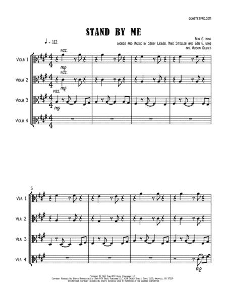 Free Sheet Music Stand By Me Viola Quartet