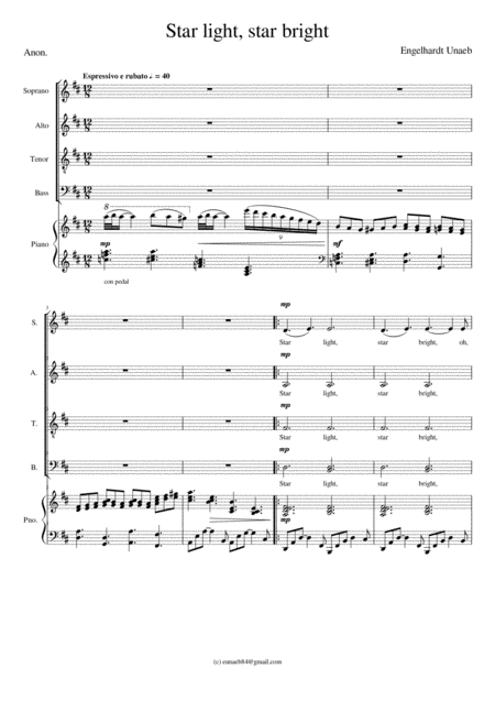 Free Sheet Music Star Light Star Bright