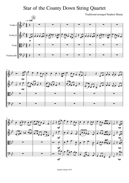 Star Of The County Down String Quartet Sheet Music