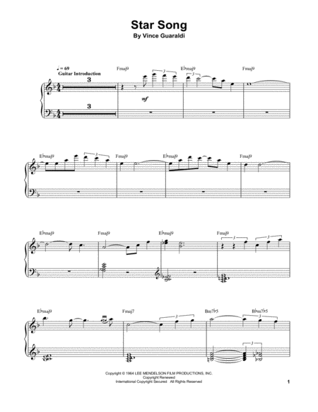 Free Sheet Music Star Song