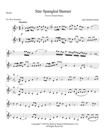 Star Spangled Banner For Two French Horns Sheet Music