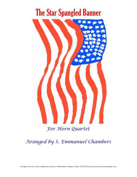 Star Spangled Banner Horn Quartet Sheet Music