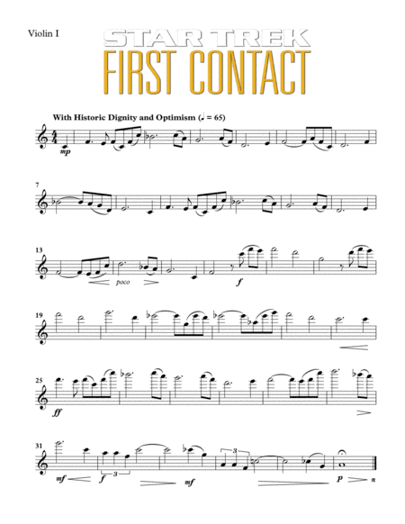 Free Sheet Music Star Trek First Contact