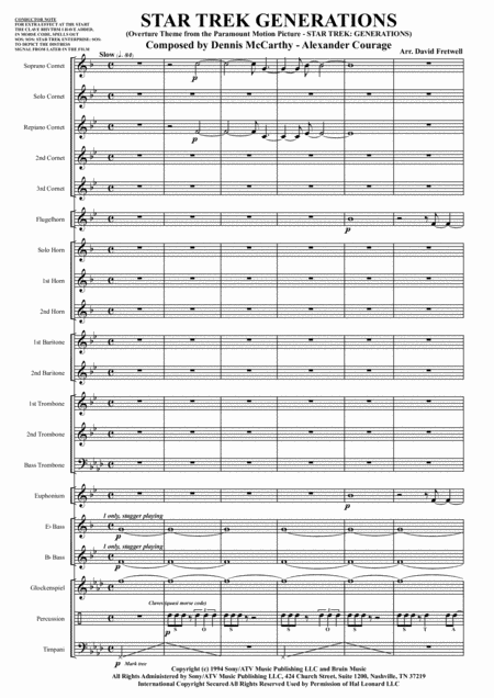 Star Trek Generations Overture Theme From The Paramount Motion Picture Star Trek Generations Sheet Music