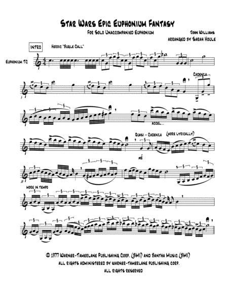 Free Sheet Music Star Wars Epic Euphonium Fantasy For Solo Unaccompanied Euphonium