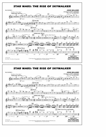 Free Sheet Music Star Wars The Rise Of Skywalker Arr Matt Conaway Flute Piccolo