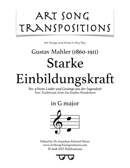 Starke Einbildungskraft G Major Sheet Music