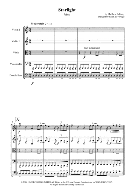 Free Sheet Music Starlight Muse String Orchestra