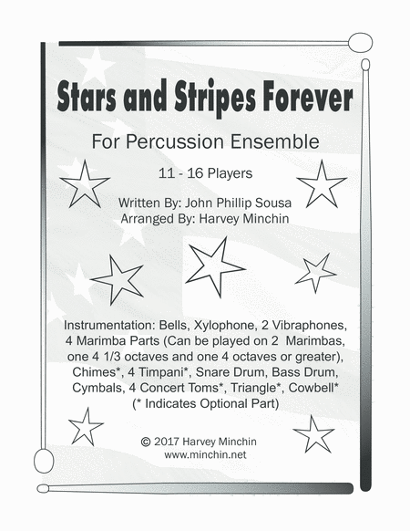 Stars And Stripes Forever For Percussion Ensemble Sheet Music