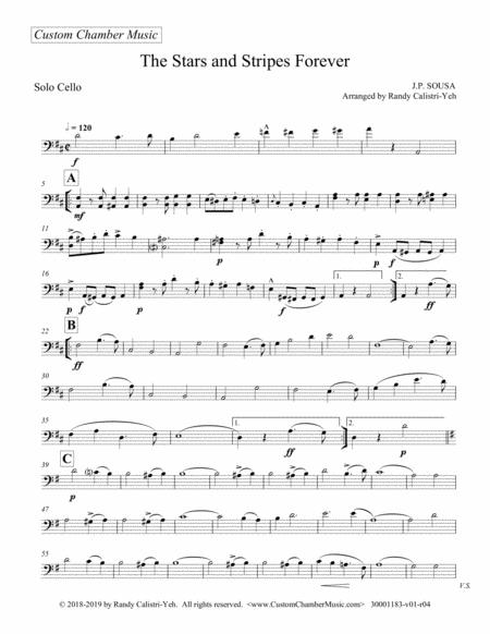 Free Sheet Music Stars And Stripes Forever For Solo Cello Viola