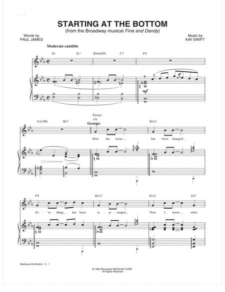 Free Sheet Music Starting At The Bottom From The Musical Fine And Dandy