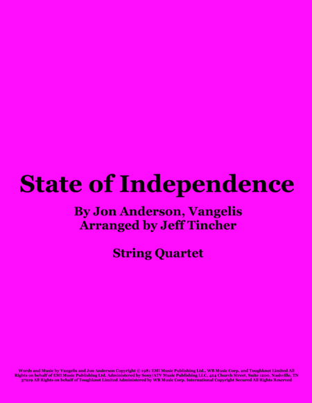 Free Sheet Music State Of Independence