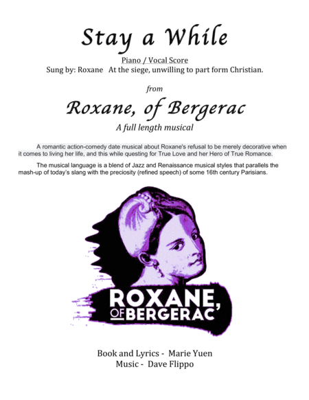 Free Sheet Music Stay A While From Roxane Of Bergerac A Full Length Musical