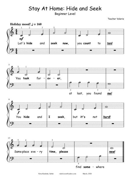 Free Sheet Music Stay At Home Hide And Seek