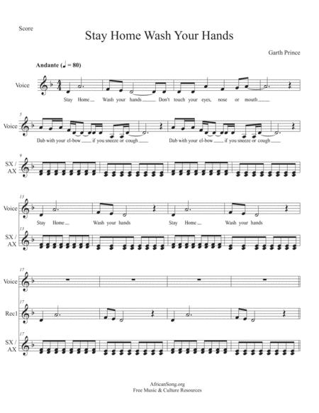Stay Home Wash Your Hands Orff Arrangement Sheet Music