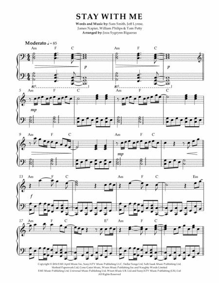 Free Sheet Music Stay With Me By Sam Smith For Piano