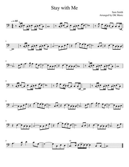 Stay With Me Cello Solo Sheet Music