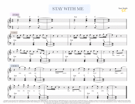 Free Sheet Music Stay With Me Easiest Piano Arrangement