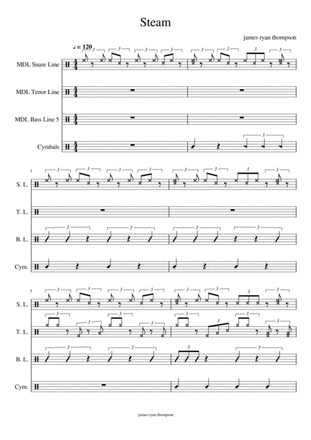 Free Sheet Music Steampunk Drumline