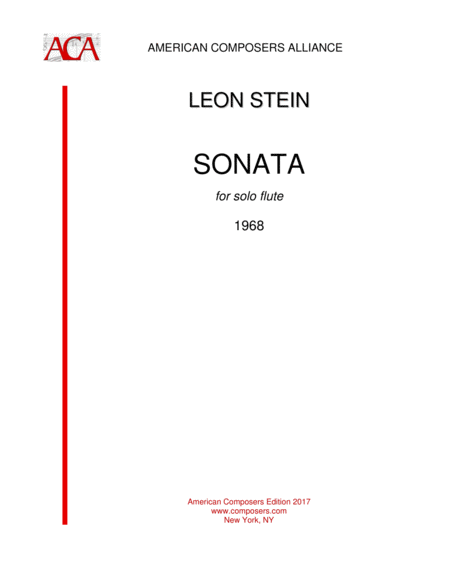 Stein Sonata For Solo Flute Sheet Music