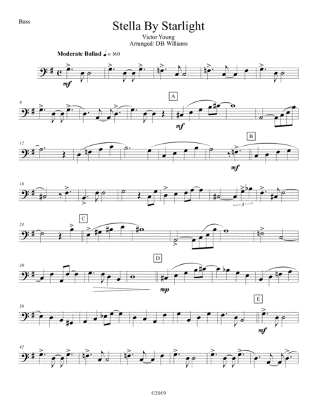 Free Sheet Music Stella By Starlight Strings Bass