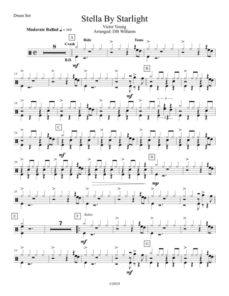 Stella By Starlight Strings Drum Set Sheet Music