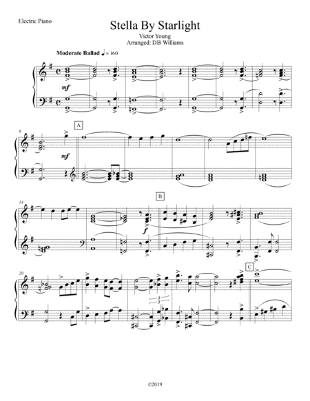 Free Sheet Music Stella By Starlight Strings Electric Piano