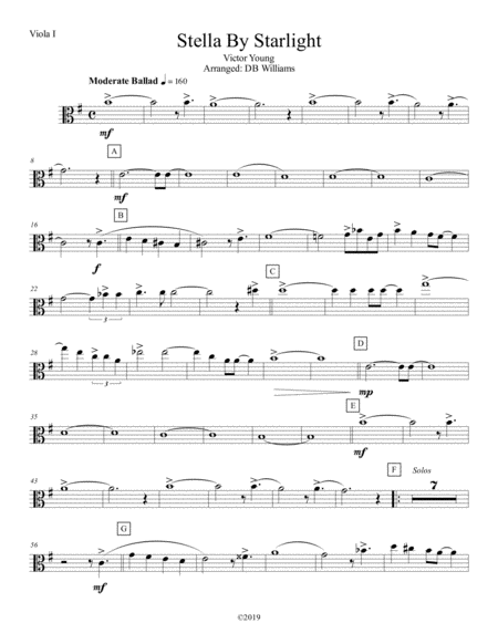 Stella By Starlight Viola 1 Sheet Music