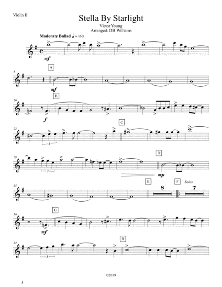 Stella By Starlight Violin 2 Sheet Music