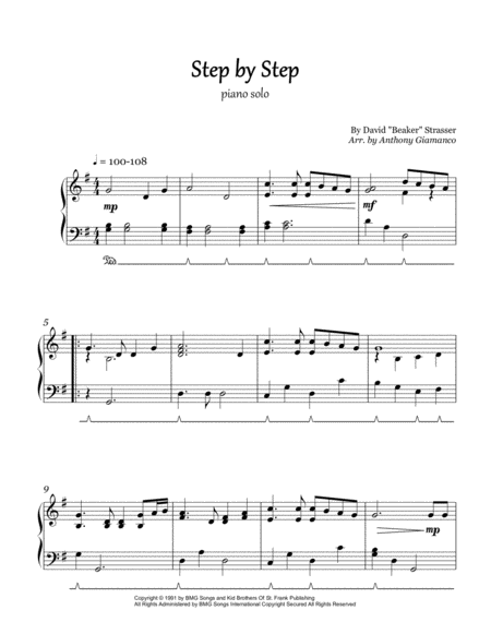 Step By Step Easy Piano Solo Sheet Music