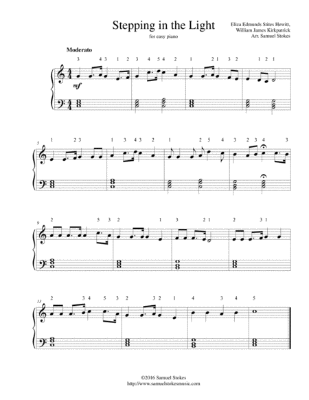 Free Sheet Music Stepping In The Light For Easy Piano